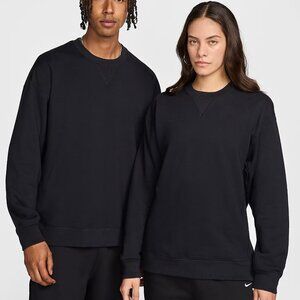 Nike Unisex Black Wool Classics Ribbed Crewneck Pullover Wool Sweatshirt Size XL